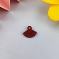 Red matte folding fan alloy charm with hollow ring hole for DIY jewelry making - Fan Shape Style / Red Fan