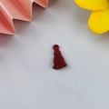 Dark red tassel pendant with matte finish and hanging hole for jewelry making - Small Red Tassel