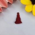 Chinese style red matte alloy tassel pendant for DIY earring and necklace jewelry making - Large Red Tassel