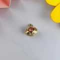 Golden lantern charm with red 'Fu' character for DIY jewelry making and pendants - K Gold Lantern Fu
