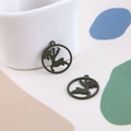 Pendentif de Noël vert foncé mat avec renne et flocon de neige pour bijoux DIY - Renne Vert Armée