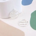Pendentifs évidés argentés Happy New Year pour accessoires de bijoux DIY de fête - Argent Mat Bonne Année