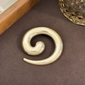 Broche de espiral dorado pulido con un diseño geométrico minimalista e irregular chic - Estilo de Vórtice en Espiral (Estilo 19) / Dorado