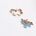Pendentifs licorne en émail blanc et bleu pour la fabrication de bijoux DIY et colliers - Licorne Bleu