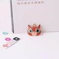 Détail d'un pendentif chat en alliage brun rouge pour la création de bijoux DIY - Chat Brun Rougeâtre (Big Face Cat 1#)