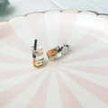 Miniature resin apple juice drink bottle pendant with straw and metal hook charm - Apple