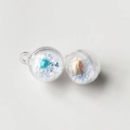 Pendentifs sphères en acrylique 2 cm avec perles, coquillages et paillettes pour artisanat - Blanc