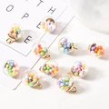 Colorful bubble glass ball pendants with gold metal caps for DIY jewelry making - Colorful