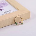 Golden alloy acorn and green leaf enamel wreath pendant for DIY earring jewelry making - Acorn Wreath Style (1#)