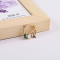 Enamel alloy floral rabbit pendant charm for DIY jewelry handmade earrings - Squirrel Wreath Style (2#)