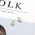 Light green enamel heart pendants with gold plating for DIY jewelry making - Light Green