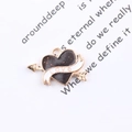 Colgante de corazón flecha de Cupido en negro y dorado para bisutería DIY - Negro