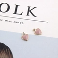 DIY gold heart pendants with pink enamel finish for jewelry making bracelets and necklaces - Pink