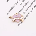 Colgante corazón rosa marmolado con flecha dorada y lazo LOVE para bisutería - Púrpura