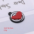 Detailansicht des Herzanhängers aus Legierung mit rotem Emaille und Spiralbasis, 19.5x16.7mm - Spiralmuster Rotes Herz (10)