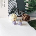 DIY glass ball pendant with purple glitter and golden loop for jewelry making - Purple (2)