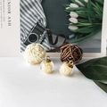 DIY glass ball pendant with champagne gold beads and metallic gold ring attachment - Champagne (3)