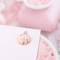 Colgante concha rosa con perla y estrella de mar para joyería artesanal DIY - Concha Grande Rosa Blanco