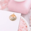 Colgante de concha con estrella de mar y perla para la creación de joyería DIY - Concha Grande Naranja Rosa