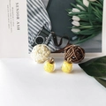 Kreativer Glaskugel-Anhänger mit gelbem Glitzer und goldener Metallkappe für Schmuck - Gelb (6)