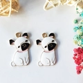 DIY enamel pug dog charm in white and black alloy for bracelets and keychains - White Pug Style (1)
