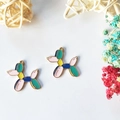 Colorful balloon dog charms in pink and green with gold alloy edges for DIY jewelry - Colorful Balloon Dog Style (2)