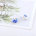 Kristallen hanger in diamantvorm met blauw verloop en schelp voor DIY sieraden - Blauw Verloop Stijl (5)