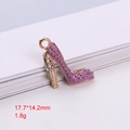 Purple enamel high heel charm with sparkling rhinestones for DIY jewelry making - Purple Rhinestone High Heel (4)