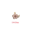 Pink enamel cherry blossom flower pendant with diamond wing for DIY jewelry 19x20mm - Pink Sakura Wing Style (1)