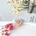 DIY transparent heart pendant filled with pink crystals and dried flowers for jewelry - Orange