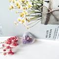 DIY transparent heart pendant filled with purple gravel and colorful sequins - Purple