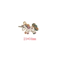 Enamel unicorn pendant 21x34mm for DIY jewelry making in white with colorful mane - Enamel Unicorn