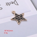 Schwarzer sternförmiger Dream-Emaille-Anhänger mit Goldbeschichtung für DIY-Schmuck - Schwarzer DREAM Stern (12)