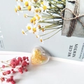 Heart-shaped transparent acrylic pendant filled with yellow crystal stones for DIY jewelry - Yellow