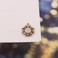 Golden alloy sun pendant with black and white enamel finish for DIY jewelry making - Personified Sun Face (3)