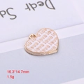 Weißer Herz-Emaille-Anhänger mit goldener Love-Gravur und 16,3x14,7 mm Abmessungen - Weißes LOVE Herz (15)