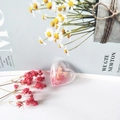 DIY heart acrylic pendant filled with pink dried flowers and glitter for crafts - Pink