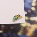 Colorful enamel fan shaped alloy pendant charm for DIY jewelry making in geometric patterns - Colorful Geometric Semicircle (4)