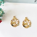Golden Alice girl silhouette alloy pendant charm with colorful enamel and crown for DIY jewelry - Black