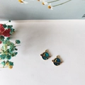 Starry sky planet charms in dark blue alloy with gold plating for DIY jewelry making - Planet Style (2)