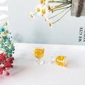 Paire de pendentifs miniatures de tasse à fruits avec tranches d'orange et résine - Style Jaune Orangé