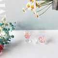 Miniature acrylic goblet pendant with pink glitter and gold foil for DIY jewelry making - Pink