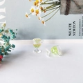 Miniature acrylic goblet pendant in light green resin with gold foil fragments for DIY earrings - Light Green