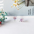 Miniature breloques de verre violet en acrylique avec fleurs et feuille d'or pour DIY - Mauve Clair
