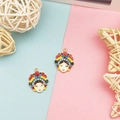Close-up of colorful Peking Opera mask alloy charms with enamel finish for DIY jewelry - Peking Opera Mask Style