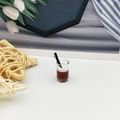 Miniature resin cola cup pendant with straw and foam for DIY jewelry making and keychains - Coke Coffee Style (YZ199)