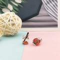 Close-up of miniature resin watermelon drink charms with metal loops and straws - Watermelon