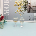 Miniature acrylic goblet pendant with gold foil flakes for DIY jewelry and crafts - Clear