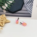 Ciondolo per bevande in miniatura in resina con liquido rosa e limone per orecchini DIY - Bottiglia di Bevanda Rosa (5)