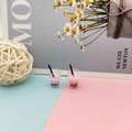 Mini boucles d'oreilles thé aux perles rose en résine pour la création de bijoux - Rose